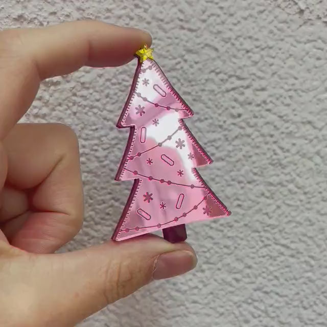 Weihnachtsbaumbrosche rosa