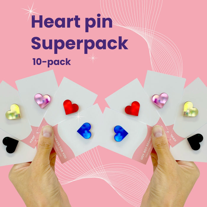 10x hartjes pins – kleurrijk en origineel juffencadeau