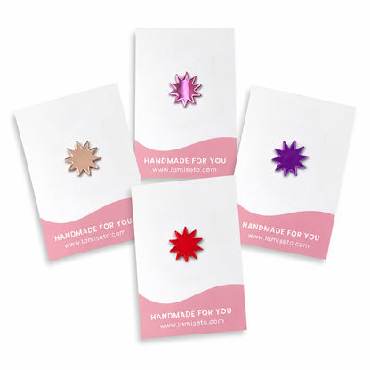 Sunny pins in roze, rood, paars en roségoud