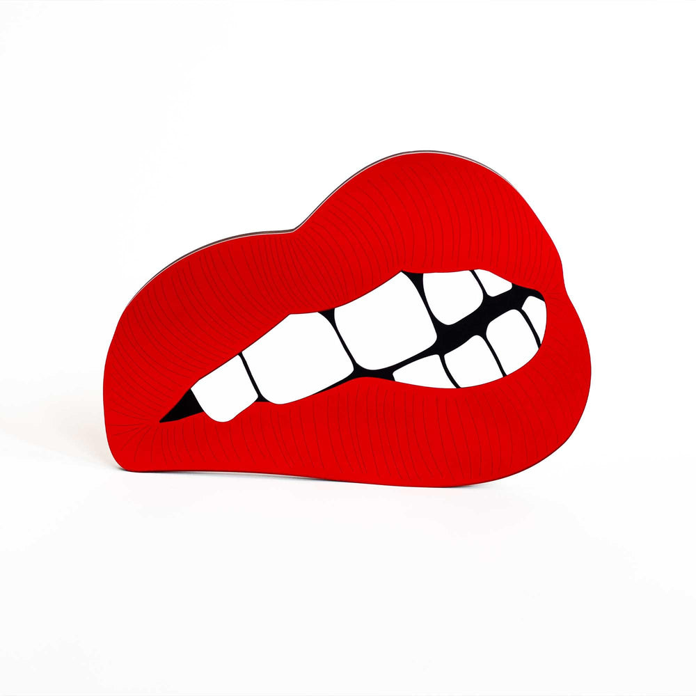 Bite Me designspiegel met kleurrijke mond van La Miséto